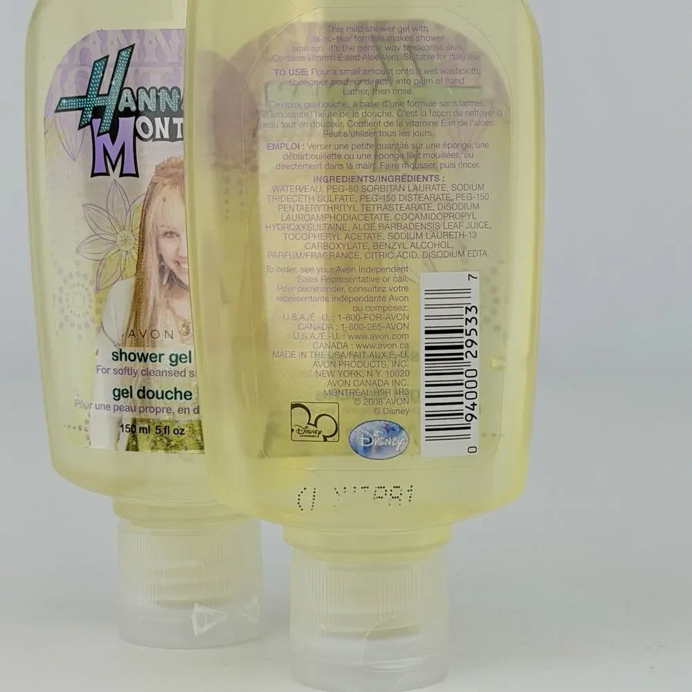 2008 Avon Disney Hannah Montana Shower Gel 5 Fl Oz‎ Lot of 2 New Miley Cyrus